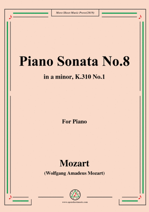 Book cover for Mozart-Piano Sonata No.8 in a minor,K.310,No.1