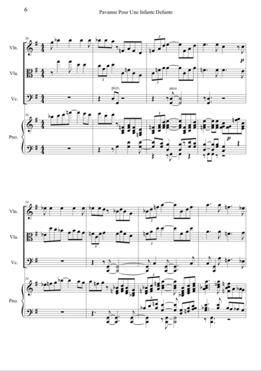 Pavanne Pour Une Infante Defunte Piano Quartet scores gallery preview page 6