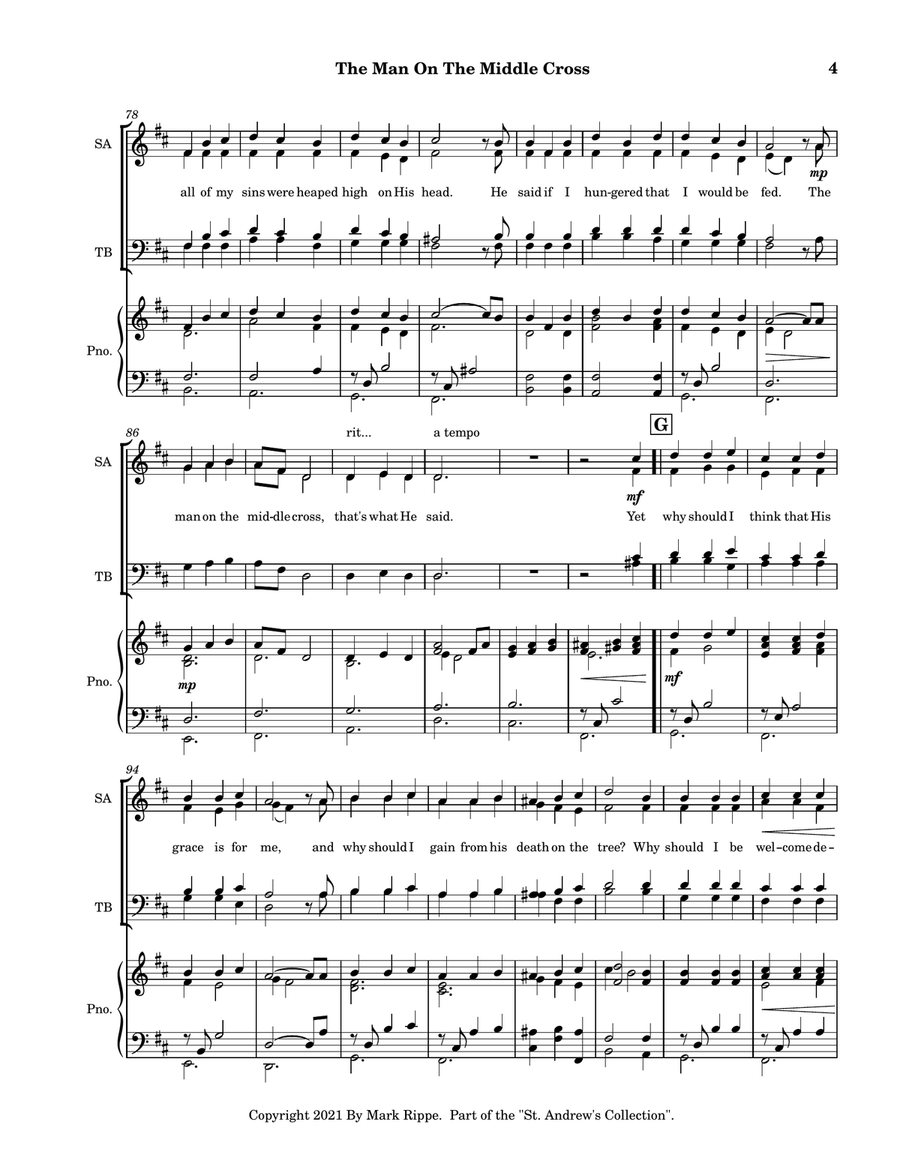 The Man On The Middle Cross - SATB (StA C00161) 4-Part scores gallery preview page 6