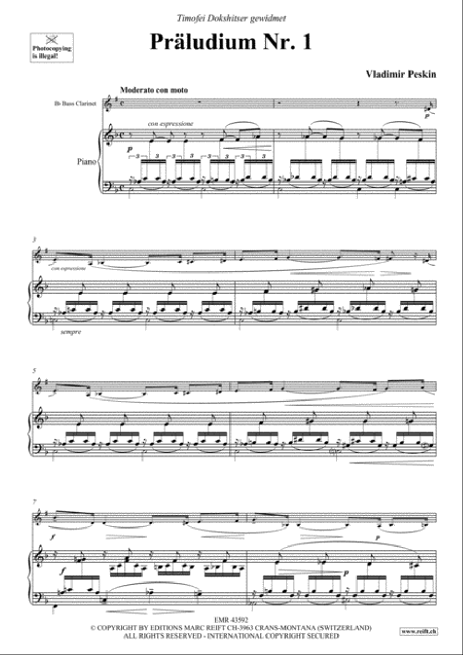 Praludium No. 1 Bass Clarinet scores gallery preview page 3