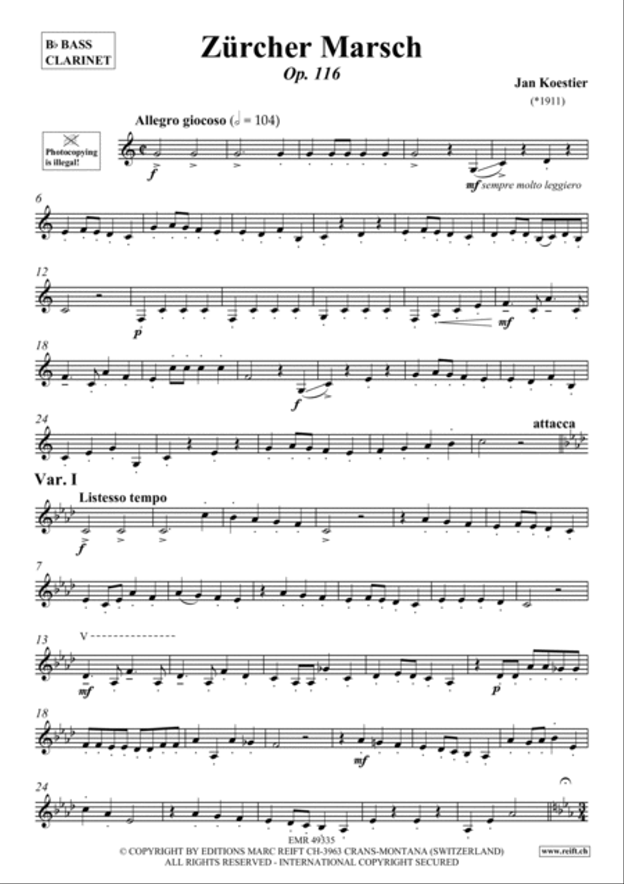 Zurcher Marsch Bass Clarinet scores gallery preview page 2