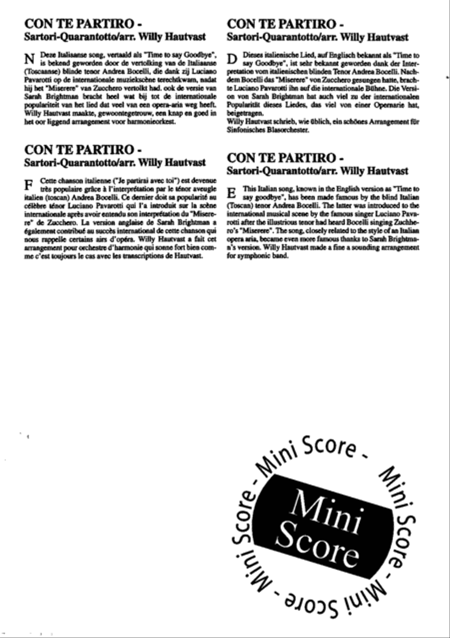 Con te Partiro/Time to Say Goodbye Concert Band scores gallery preview page 22