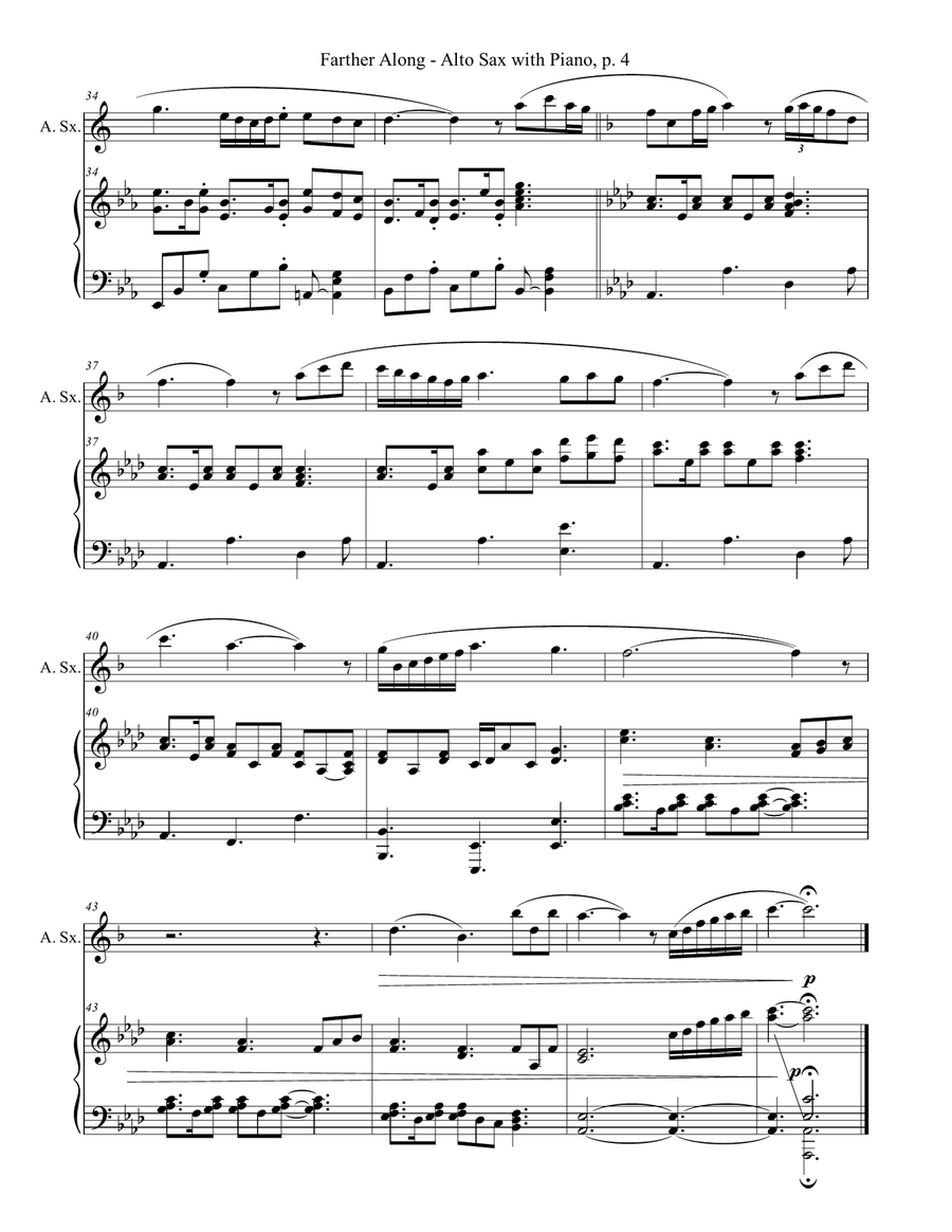 3 GREAT GOSPEL SONGS (for Alto Sax with Piano - Instrument Part included) Alto Saxophone scores gallery preview page 5