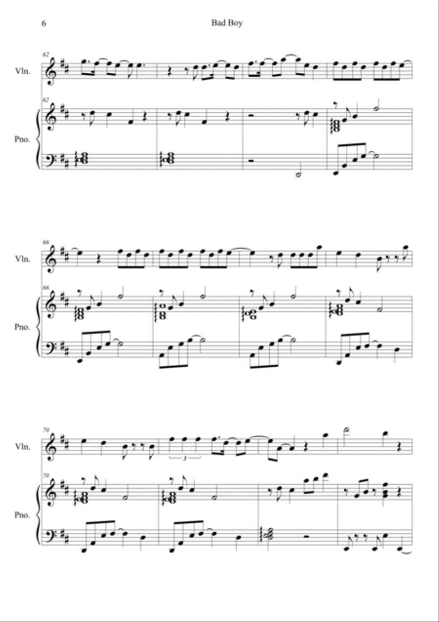 Bad Boy Violin Solo scores gallery preview page 6
