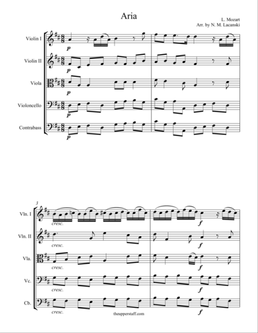 Aria Aria String Orchestra scores gallery preview page 1