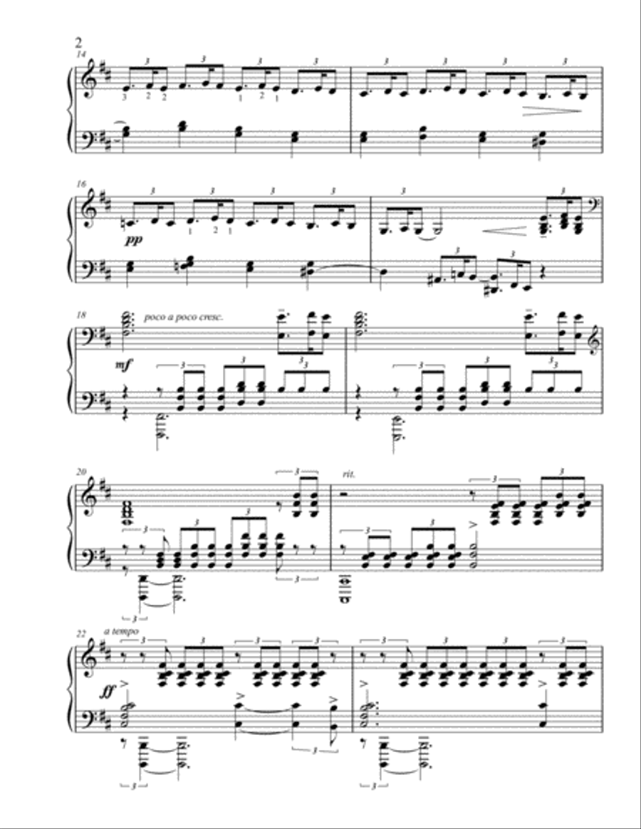 Rachmaninoff Prelude in B Minor, arr. for the left hand alone Piano Method scores gallery preview page 2
