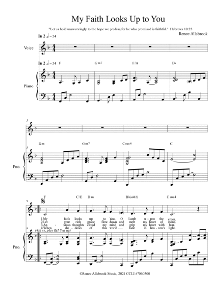 My Faith Looks Up to You Piano, Vocal, Guitar scores gallery preview page 2