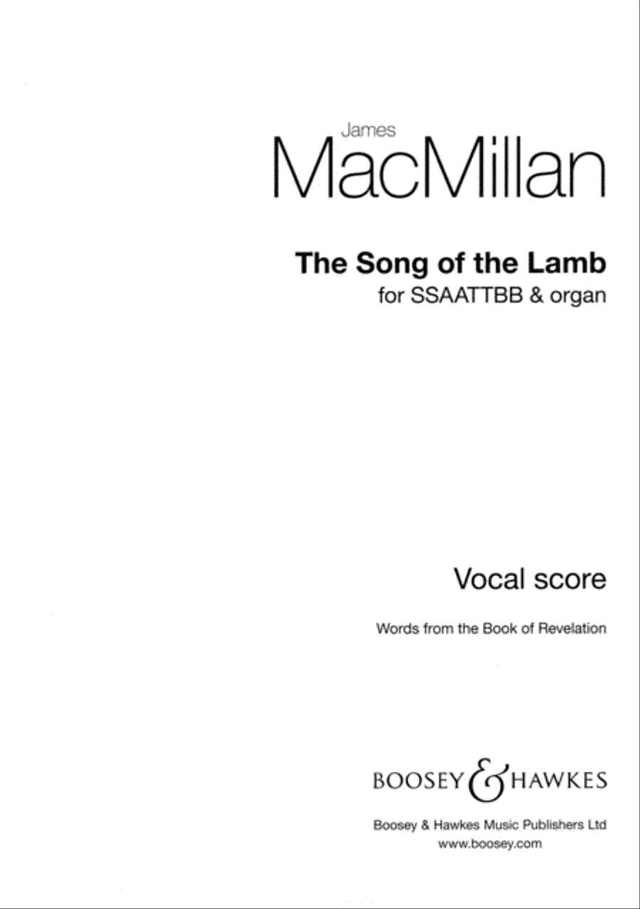 The Song of the Lamb SSAATTBB scores gallery preview page 1