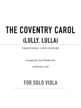 Book cover for The Coventry Carol (Lully, Lulla)