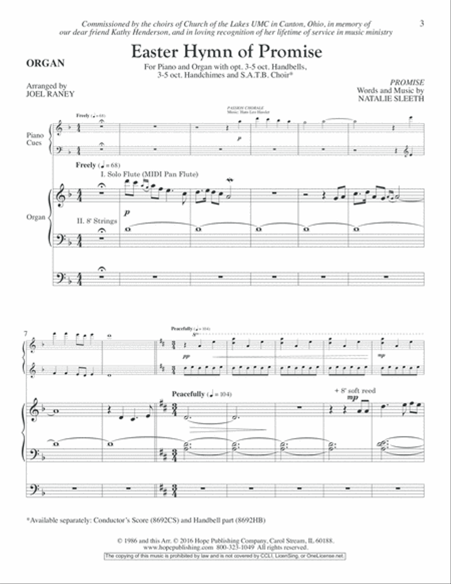 Easter Hymn of Promise Choir scores gallery preview page 3