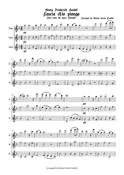 Handel - Lascia ch'io pianga - Flute trio image number null