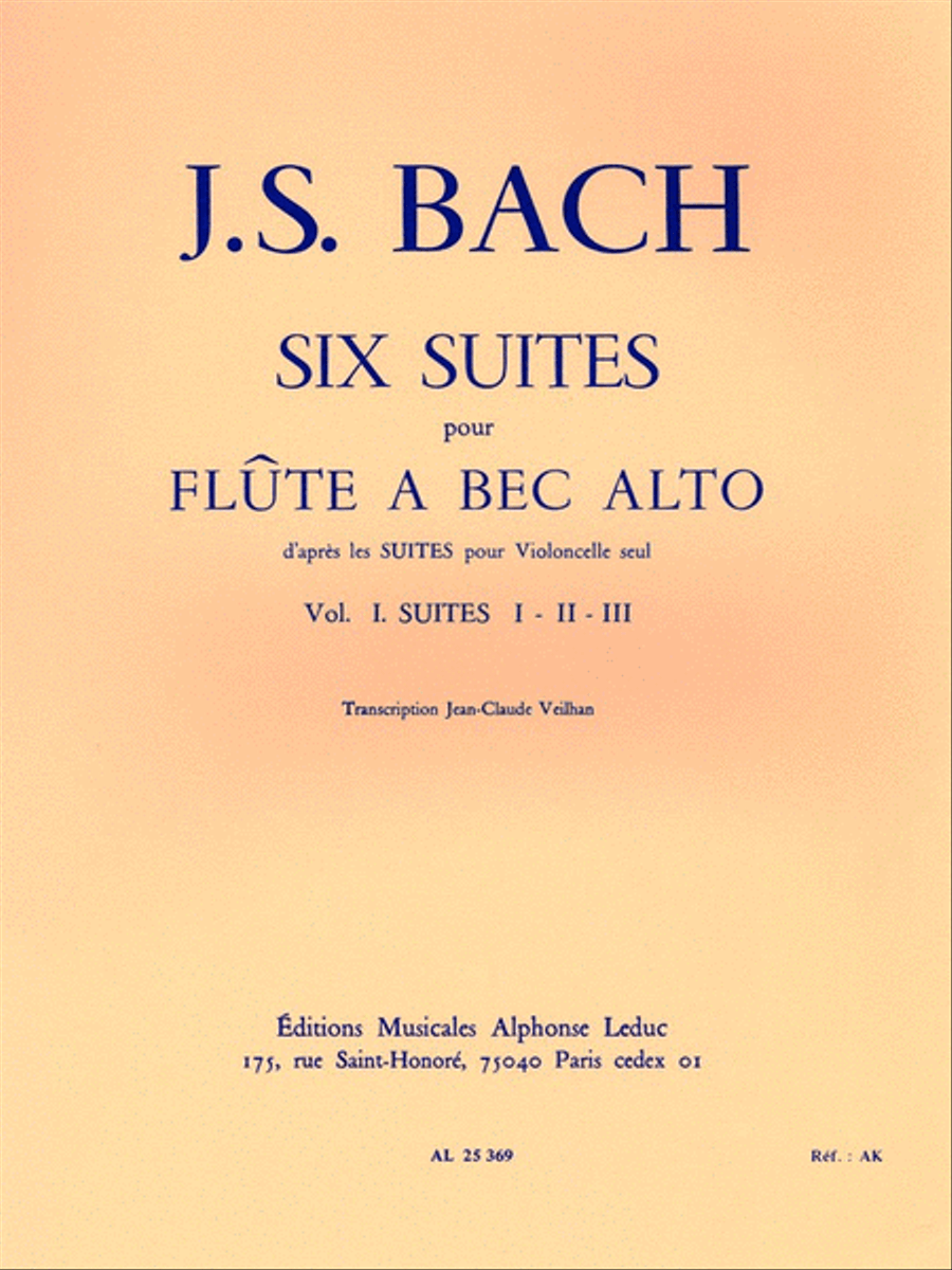 Six Suites - Vol. 1 (alto Recorder) Alto Recorder scores gallery preview page 1