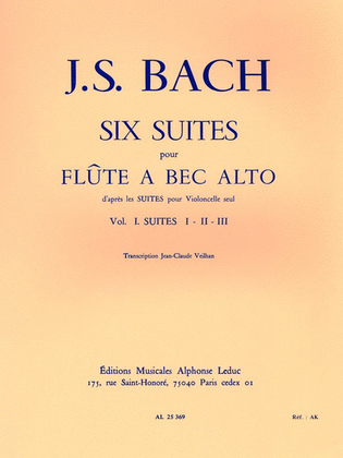 Book cover for Six Suites - Vol. 1 (alto Recorder)