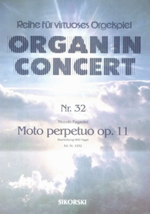 Book cover for Moto Perpetuo Fur Elektronische Orgel Op. 11