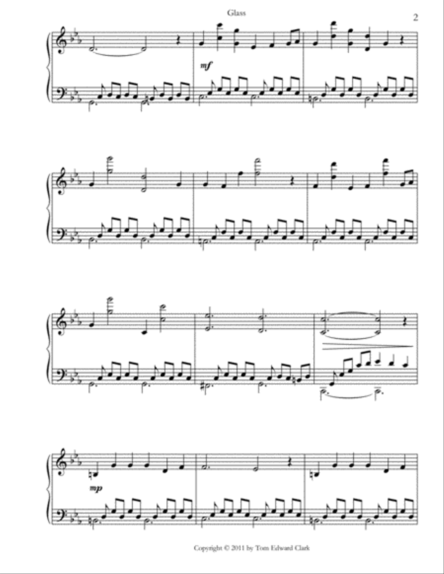 Glass Glass Piano Solo scores gallery preview page 3