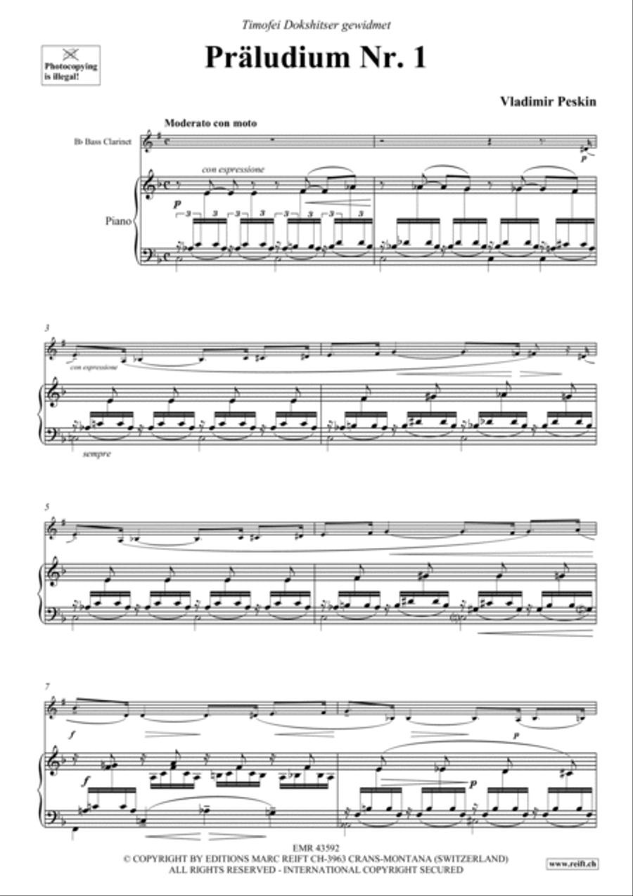 Praludium No. 1 Bass Clarinet scores gallery preview page 3