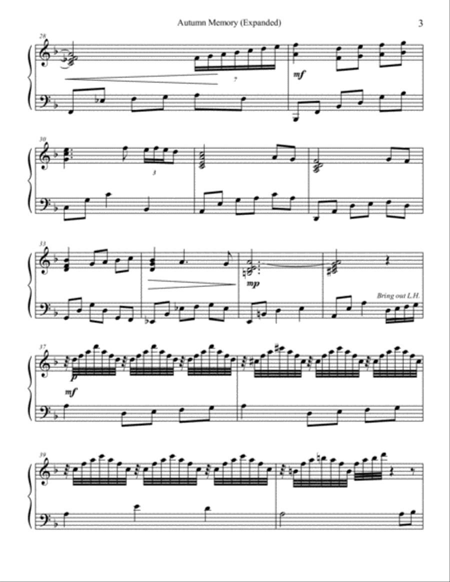 Autumn Memory Autumn Memory Piano Solo scores gallery preview page 3