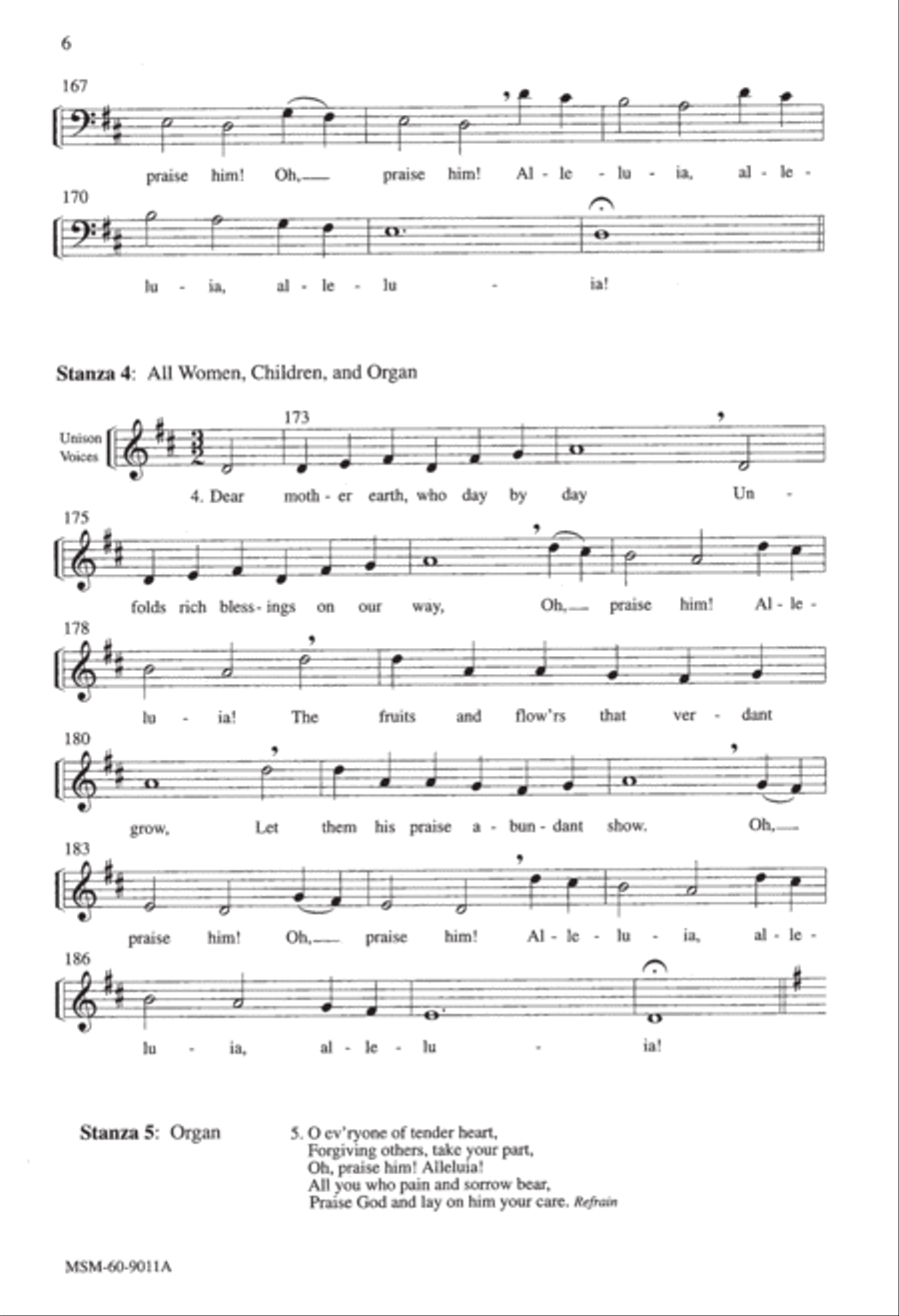 All Creatures of Our God and King 4-Part scores gallery preview page 5