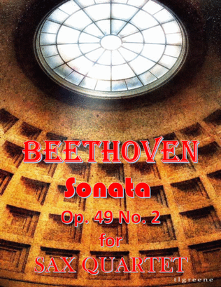 Book cover for Beethoven: Sonata Op. 49 No. 2 for Sax Quartet
