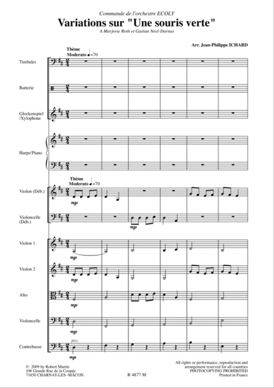 Variations Sur Une Souris Verte String Orchestra scores gallery preview page 2