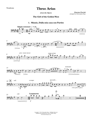 Three Arias from the opera The Girl of the Golden West for Trombone and Piano
