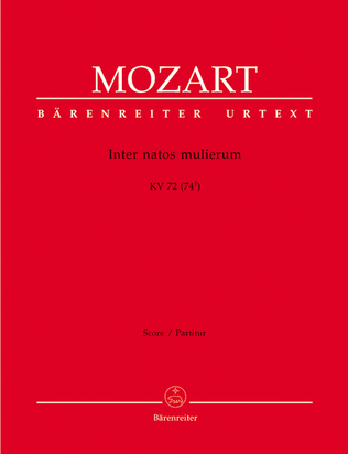 Book cover for Inter natos mulierum, KV 72 (74f)