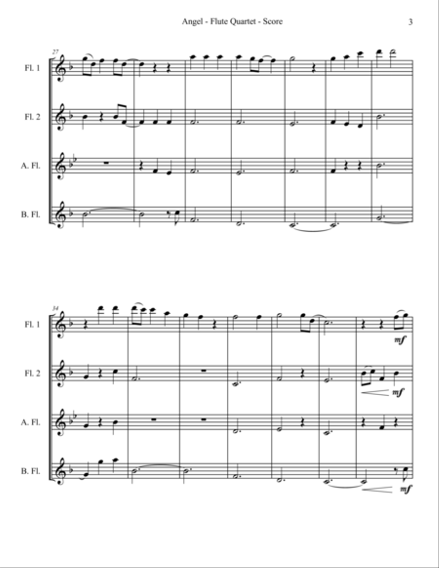 Angel Angel Woodwind Quartet scores gallery preview page 3