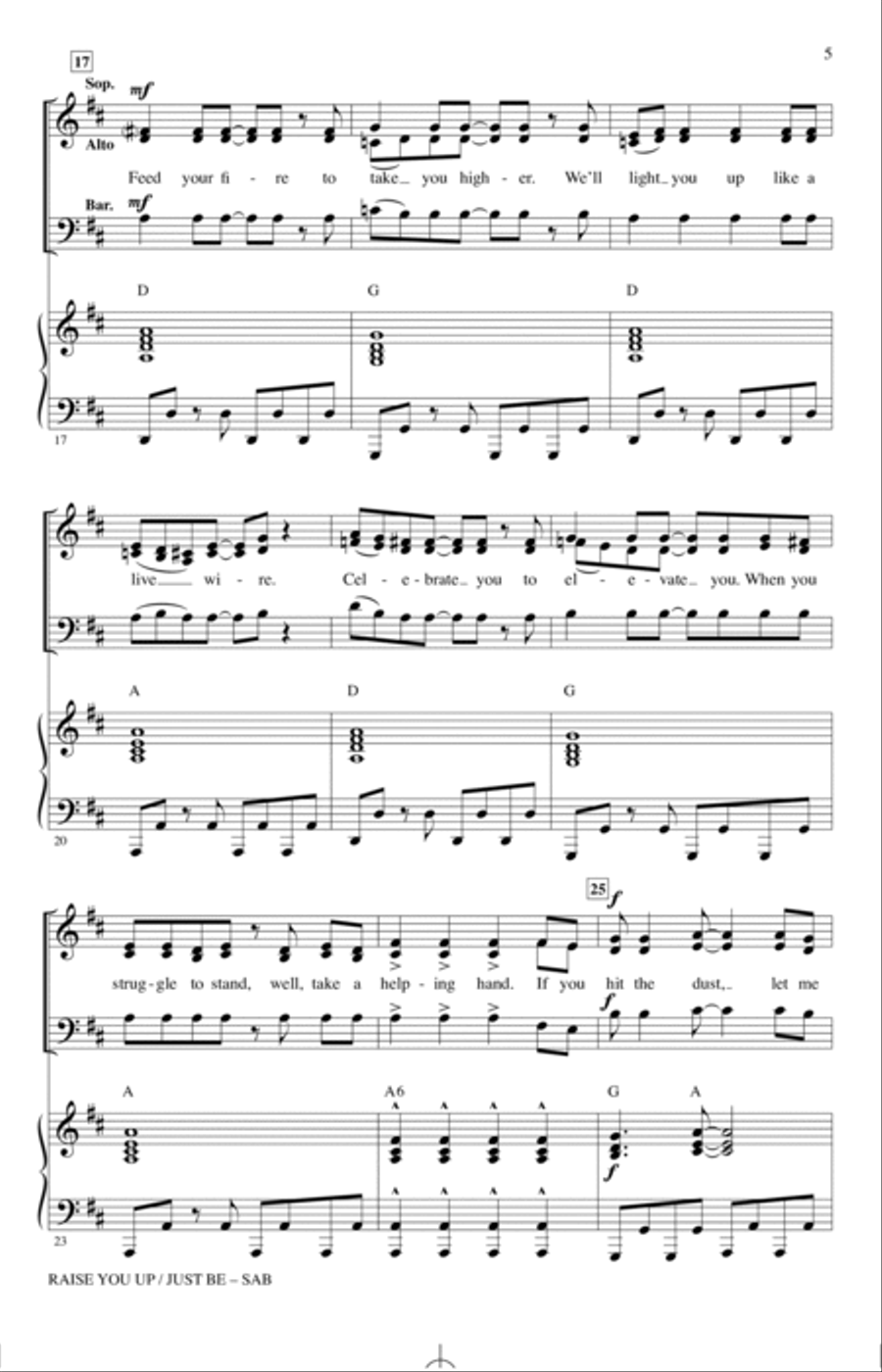 Raise You Up/Just Be (from Kinky Boots) (arr. Mac Huff) 3-Part scores gallery preview page 3