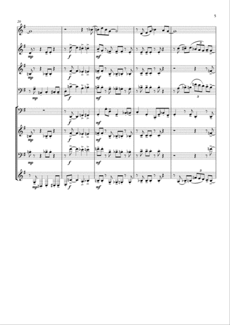 St. Louis Blues, for brass quintet Brass Quintet scores gallery preview page 5