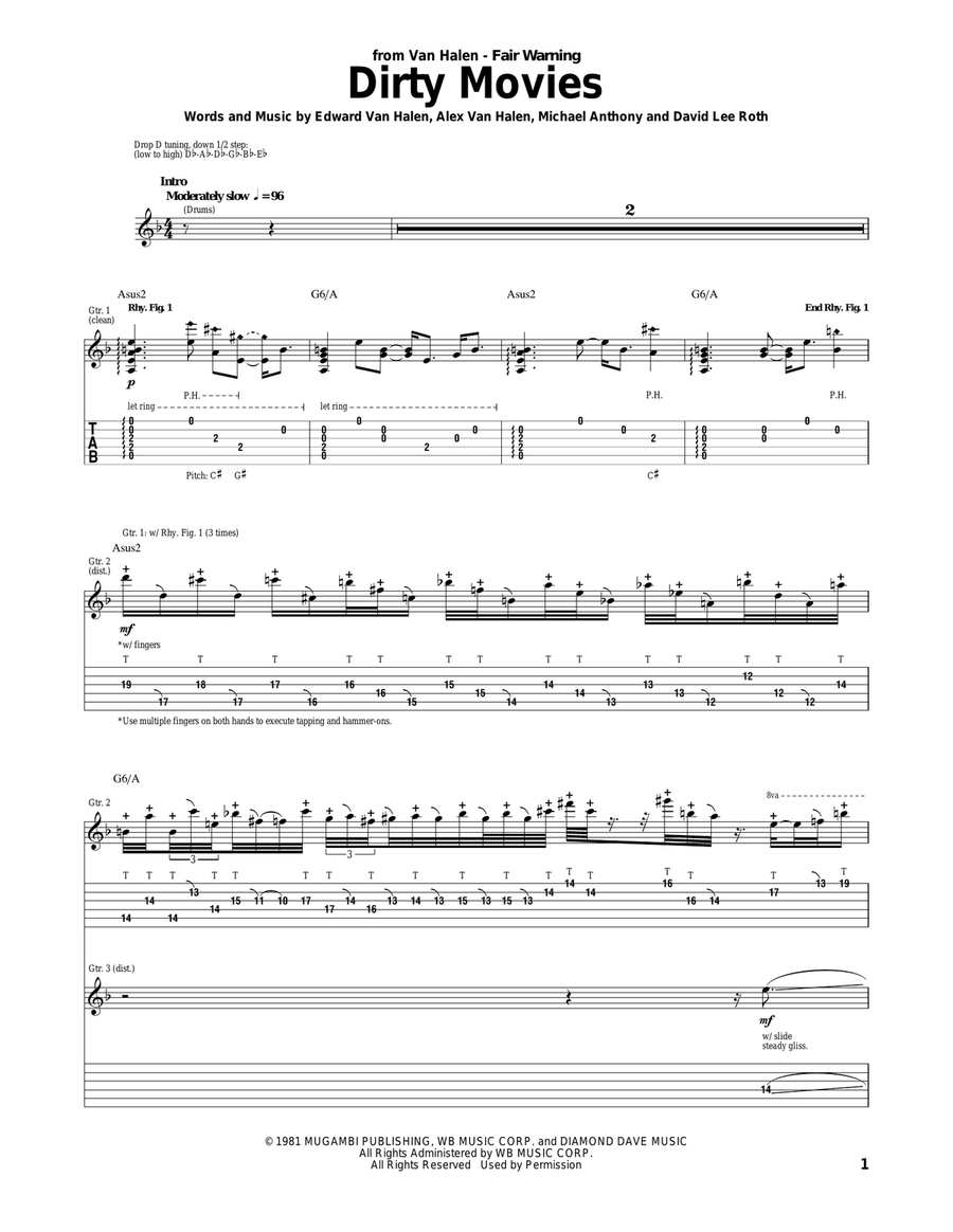 Dirty Movies Dirty Movies Acoustic Guitar scores gallery preview page 1