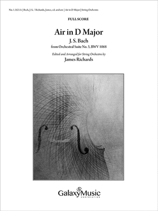 Book cover for Air in D Major: from Orchestral Suite No. 3, BWV 1068 (Additional Full Score)