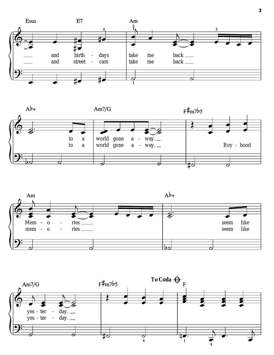 Old Days Easy Piano scores gallery preview page 3