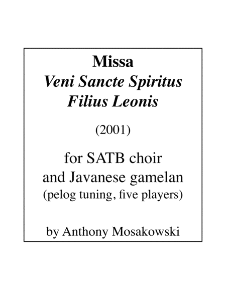 Missa Veni Sancte Spiritus Filius Leonis - Score image number null