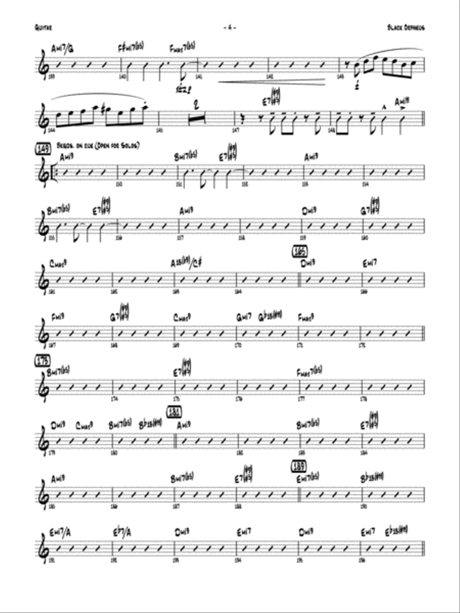 Black Orpheus: Guitar Jazz Ensemble scores gallery preview page 4