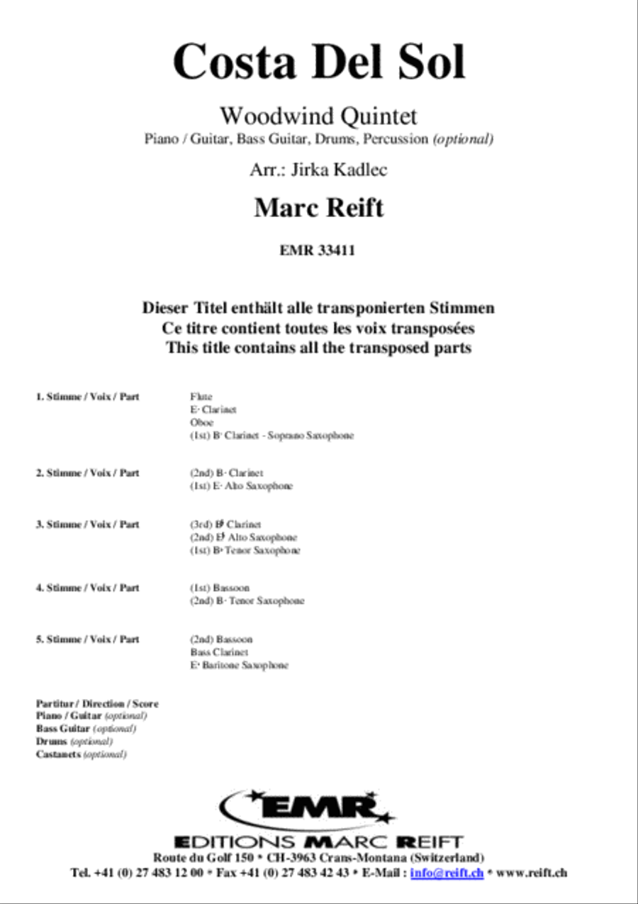 Costa Del Sol Woodwind Quintet scores gallery preview page 2