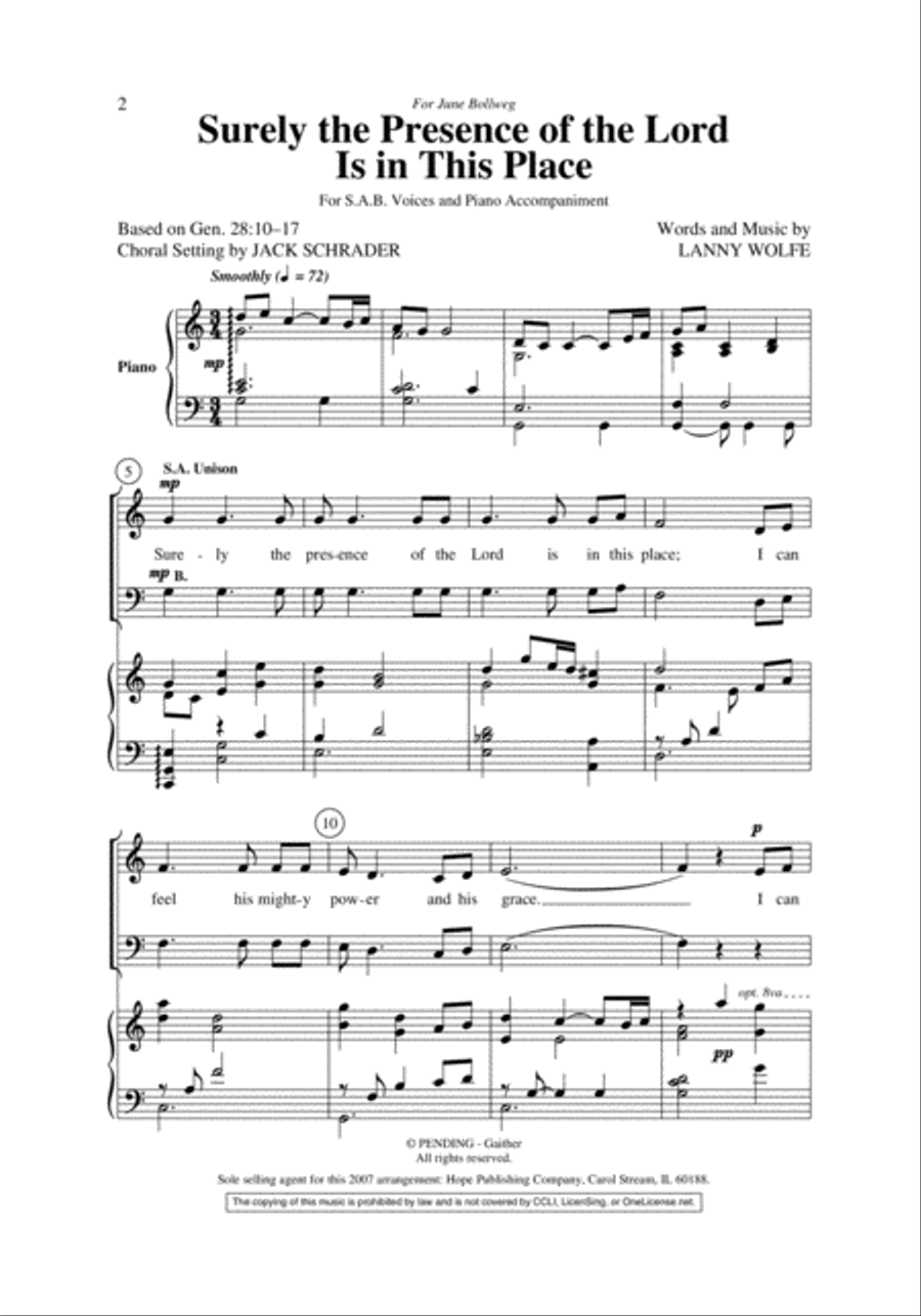 Surely the Presence of the Lord 3-Part scores gallery preview page 2