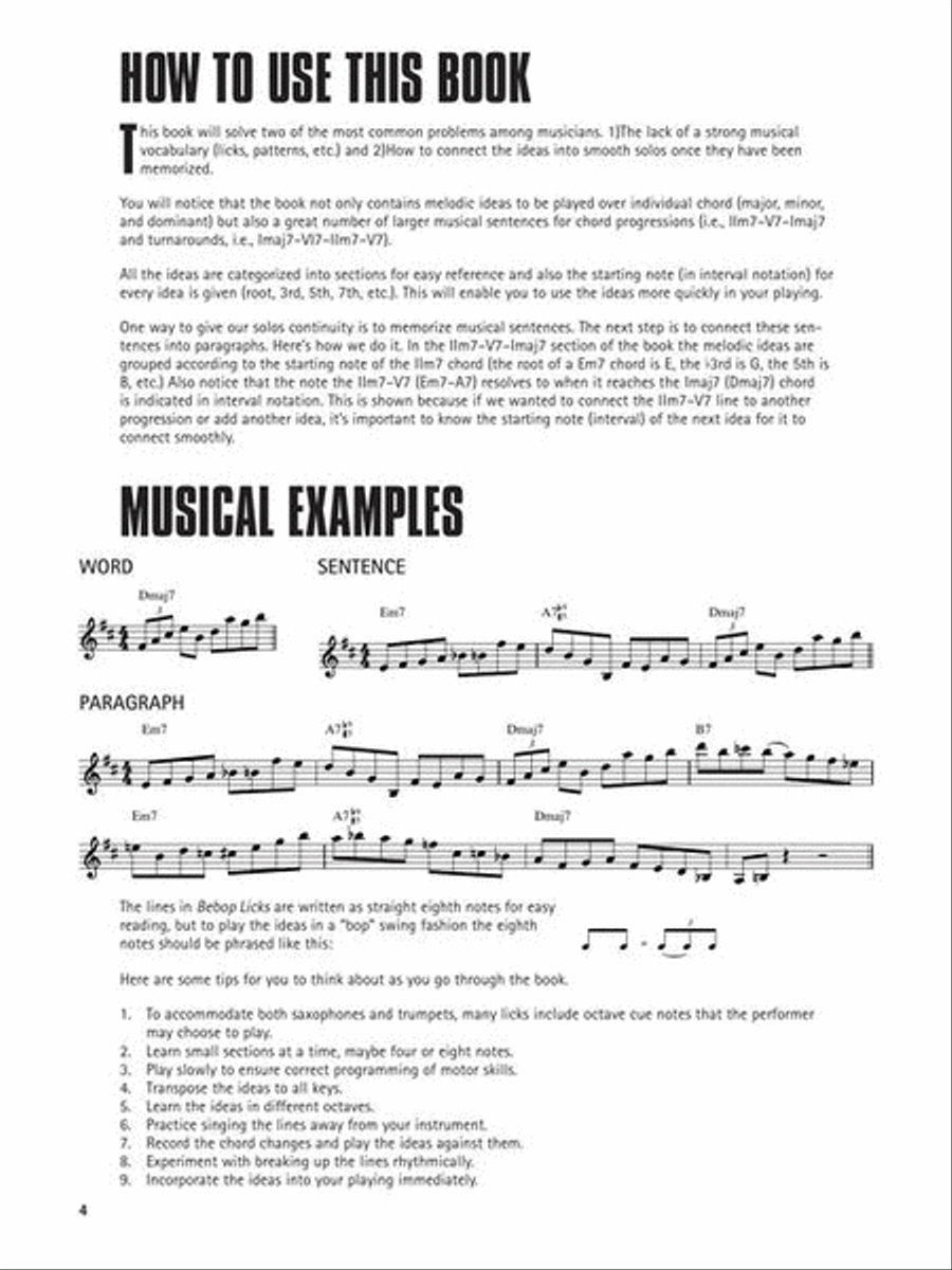 Bebop Licks for B-Flat Instruments B-Flat Instrument scores gallery preview page 5