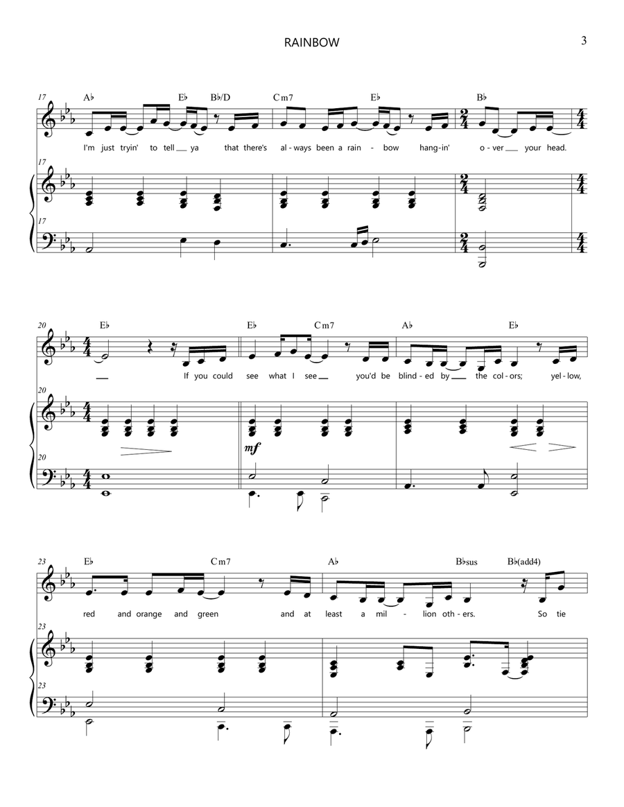 Rainbow Piano, Vocal scores gallery preview page 3