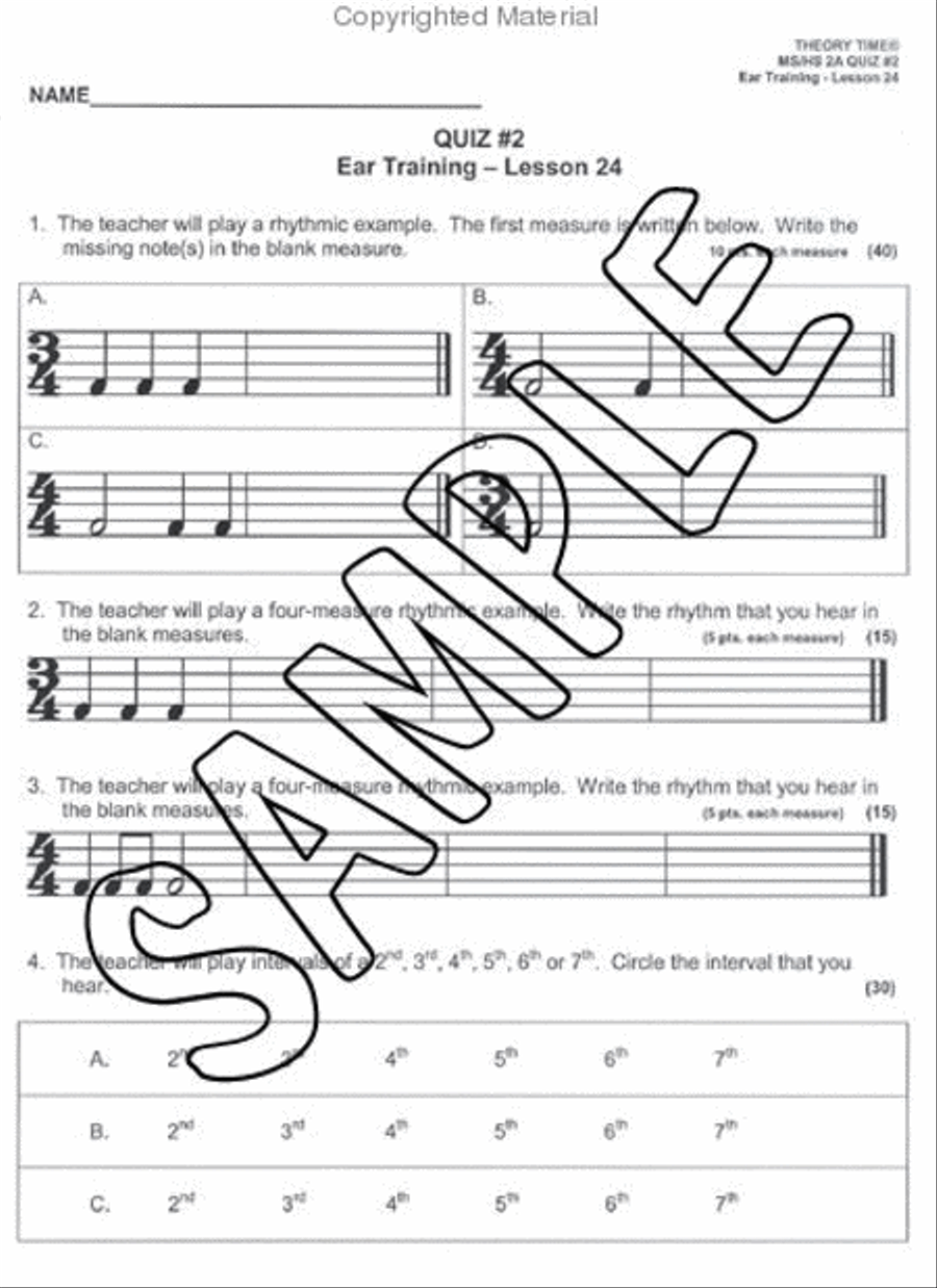 Test Pak for Middle School / High School 2A Test Packs scores gallery preview page 3