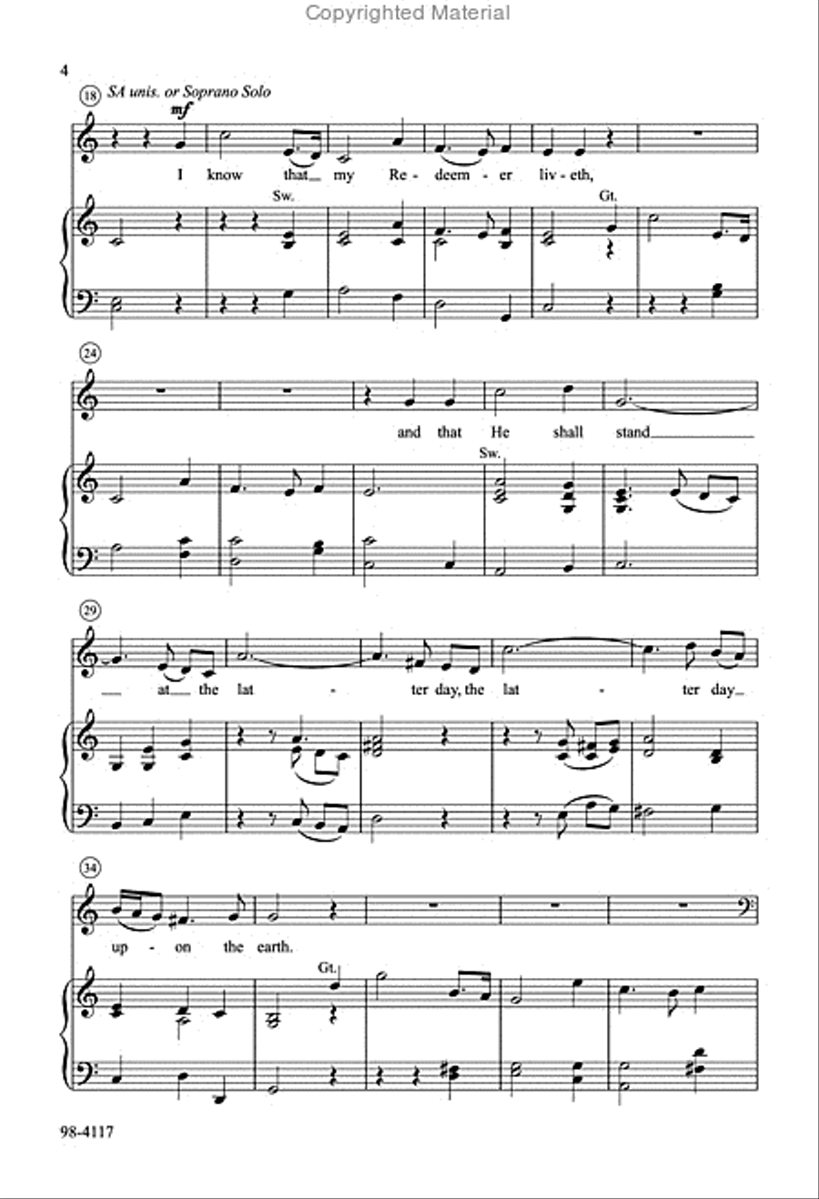 I Know That My Redeemer Liveth from Messiah 4-Part scores gallery preview page 3
