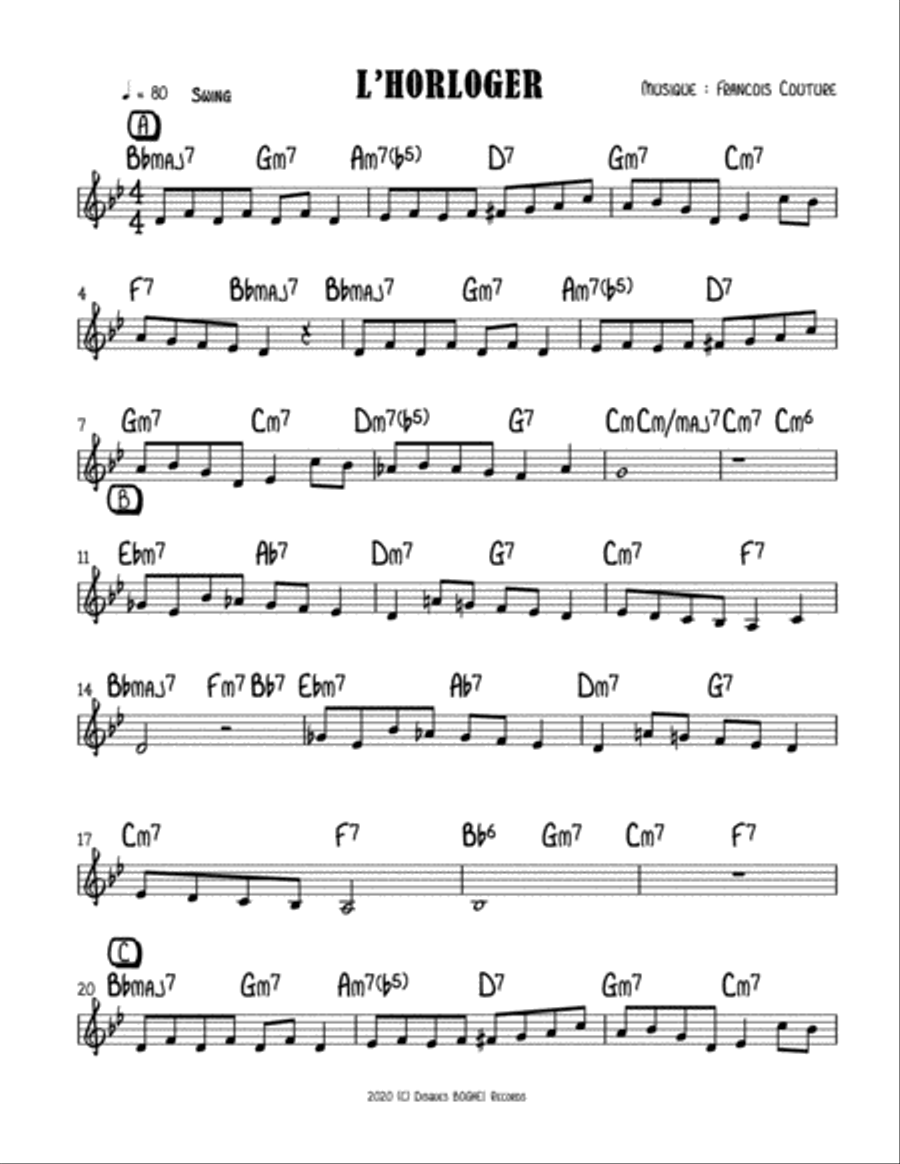 L'HORLOGER Piano scores gallery preview page 1