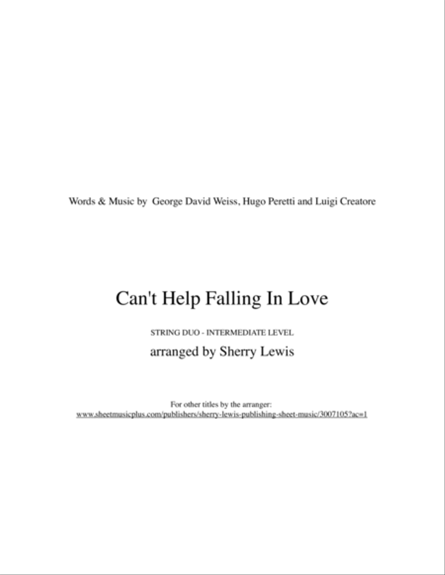 Can't Help Falling In Love String Duet scores gallery preview page 2