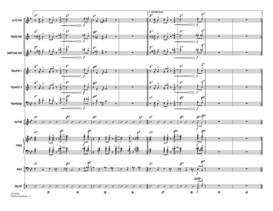 Freddie Freeloader - Full Score Jazz Ensemble scores gallery preview page 6