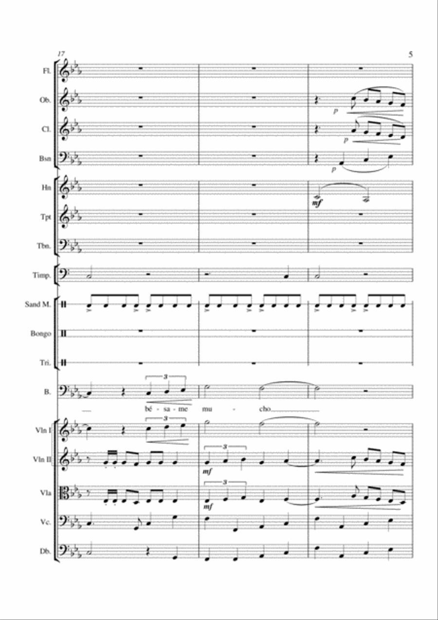 Besame Mucho (Kiss Me Much) Percussion Ensemble scores gallery preview page 5