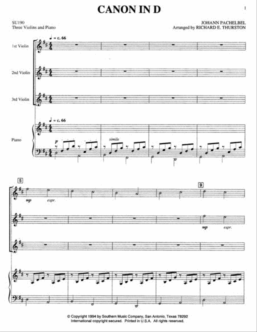 Canon in D Violin scores gallery preview page 2