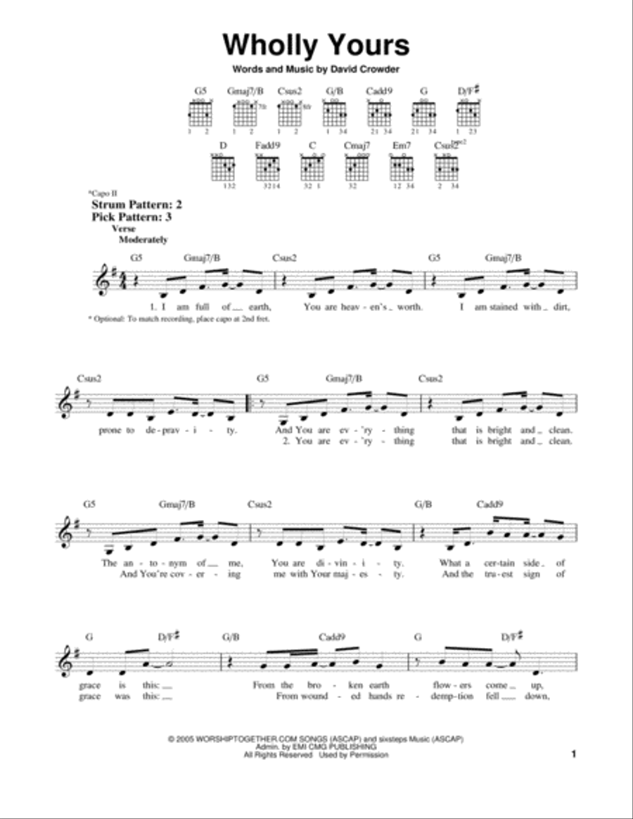 Wholly Yours Wholly Yours Acoustic Guitar scores gallery preview page 1