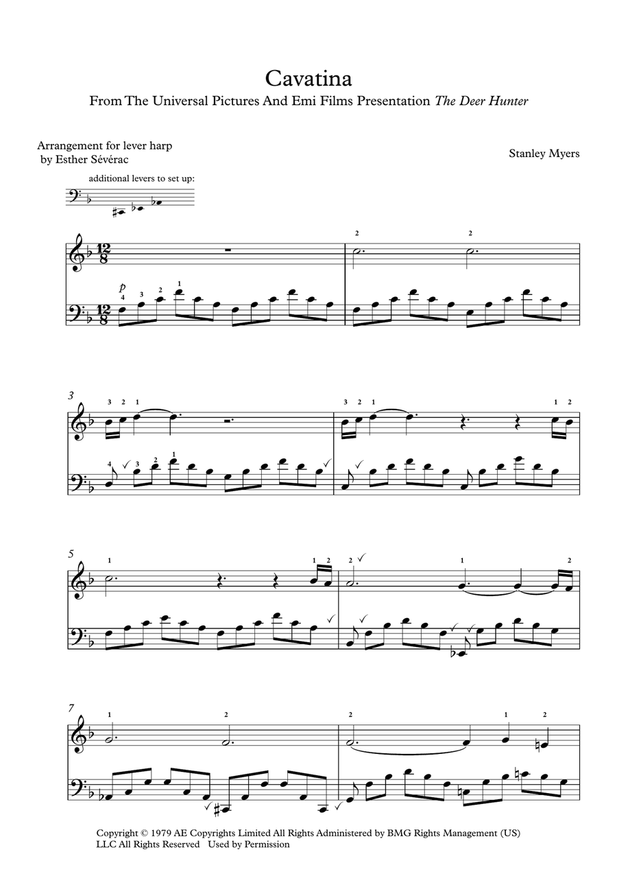 Cavatina Celtic Harp scores gallery preview page 1