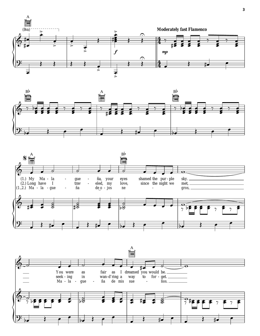 Malaguena Acoustic Guitar scores gallery preview page 3