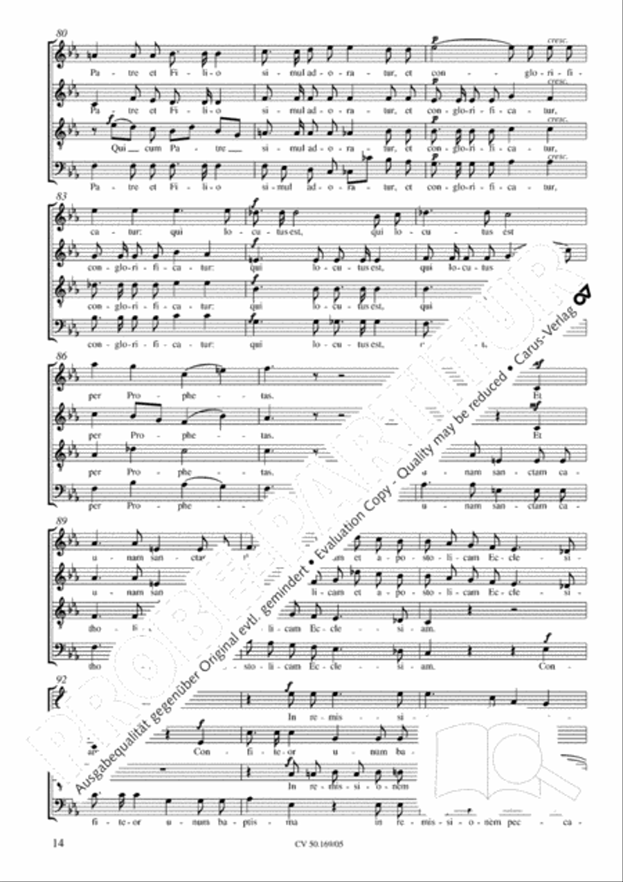 Mass in C Major 4-Part scores gallery preview page 15