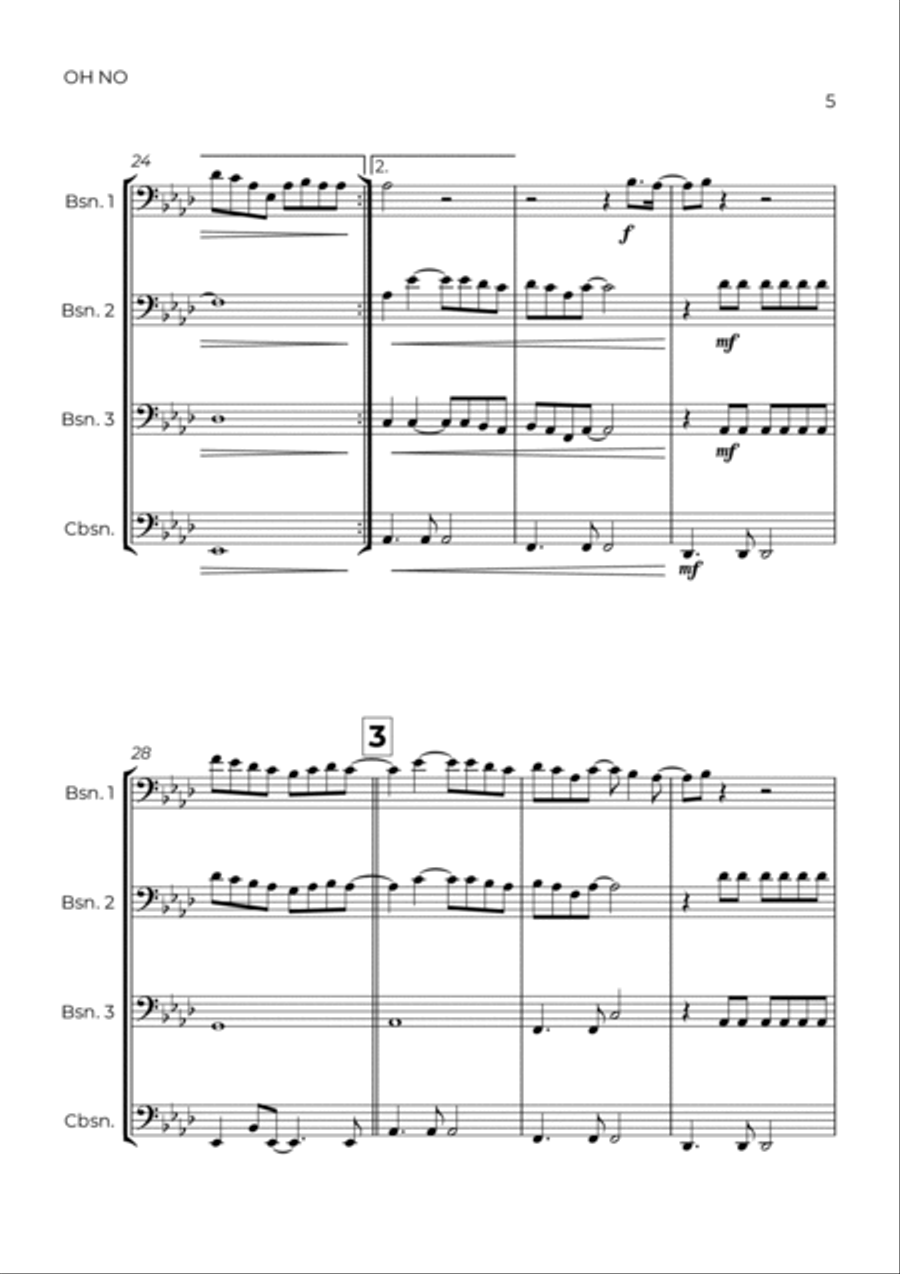 Oh No Bassoon Quartet scores gallery preview page 5